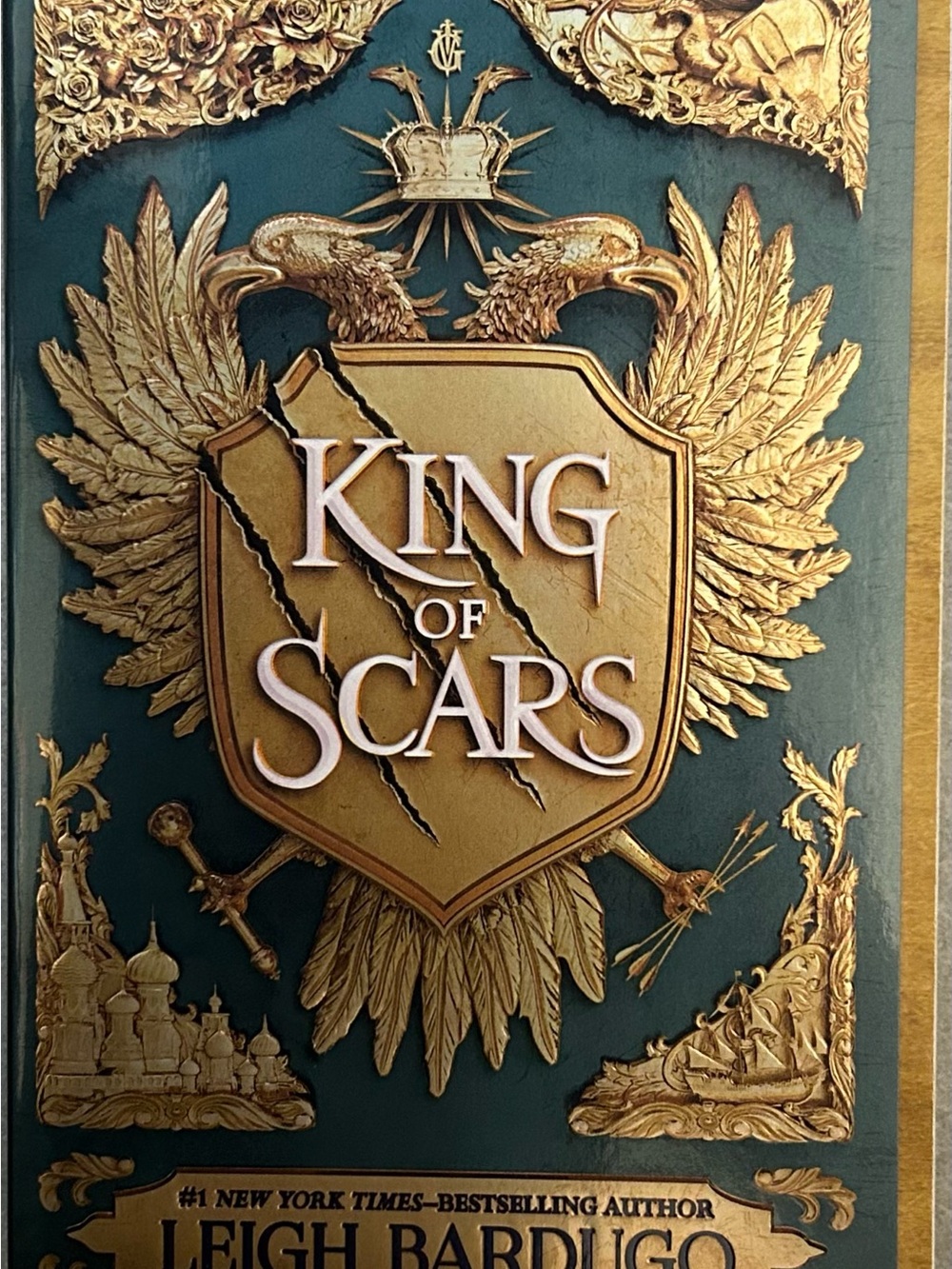 King of Scars Decorative Wall Plaque - Gold on Teal